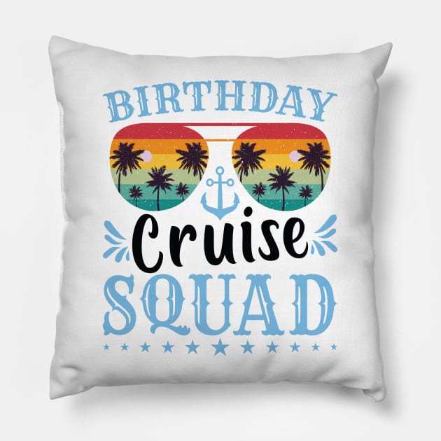 Birthday Cruise Squad Shirt Girls Birthday Cruise Squad 2024 Pillow by Sowrav