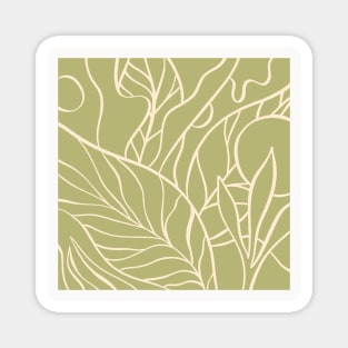 Abstract Garden Sage Green Boho Magnet