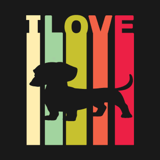 I Love Dachshund Distressed Vintage Dog Lover Gifts T-Shirt