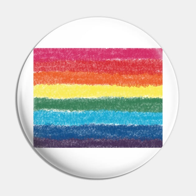 LGBTQ+ Crosshatch Pride Flag Pin by PurposelyDesigned