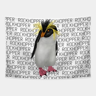 Rockhopper Penguin Labeled Tapestry