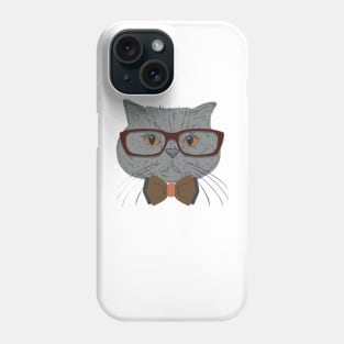 cat with glasses Phone Case