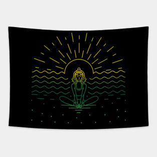 Yoga By The Beach Tapestry