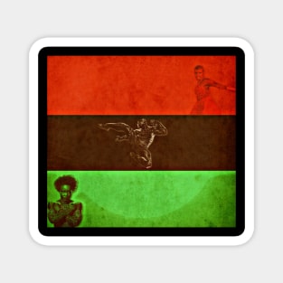 Pan African black panther flag Magnet