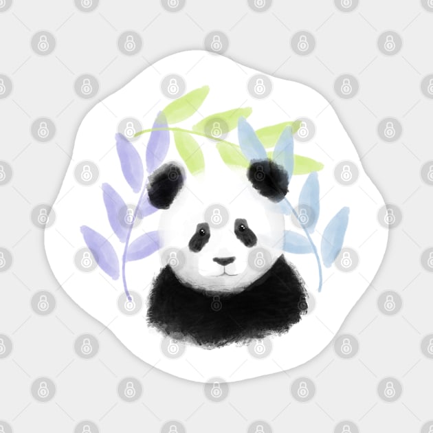 Honeydew, Lilac, and Sky Blue Panda Pattern - 1000Pandas by Amanda Roos Magnet by 1000 Pandas