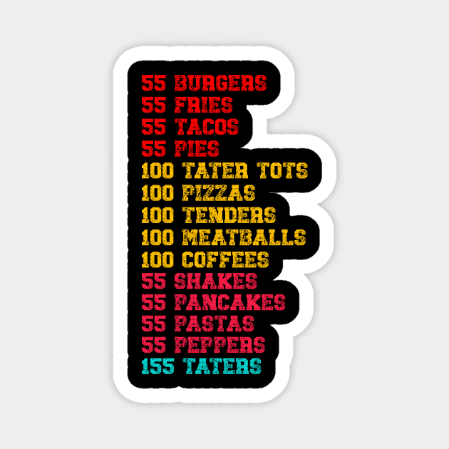 Funny Vintage 55 Burgers 55 Fries I Think You Should Leave Magnet by tee-Shirter