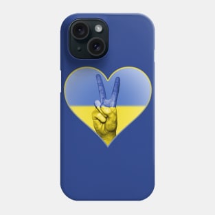 Ukrainian flag inside a heart Phone Case