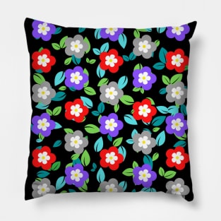 Red and blue floral pattern Pillow