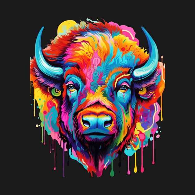 Bison Colorful by Paul Walls