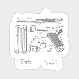 Gun Design Vintage Patent Hand Drawing Magnet