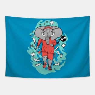 Elephant Jogging Tapestry