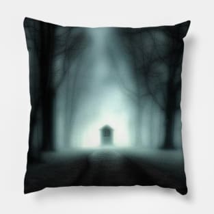 Fog horror road blurred Pillow