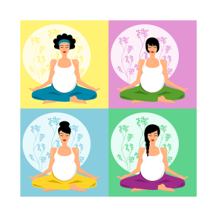 Prenatal yoga practice illustration T-Shirt