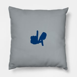 Small LA Hands Silhouette, Blue Pillow