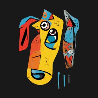 Picasso Inspired Cubist Canine: Abstract Dog Art T-Shirt