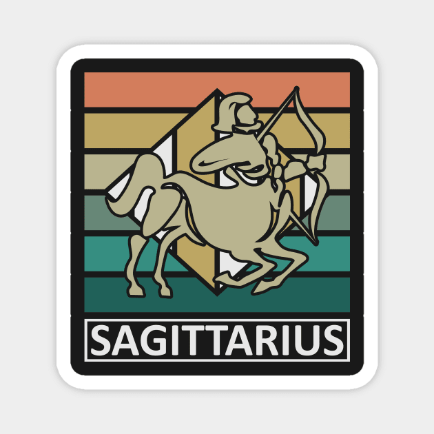 Sagittarius Vintage Zodiac Magnet by GrafDot