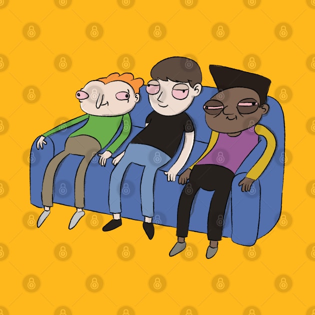 Funny 3 Stoner Guys Chillin' on the Couch by ahstud 