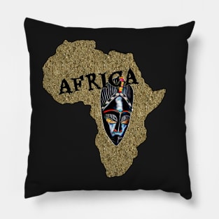 Africa Map with Mask Pillow