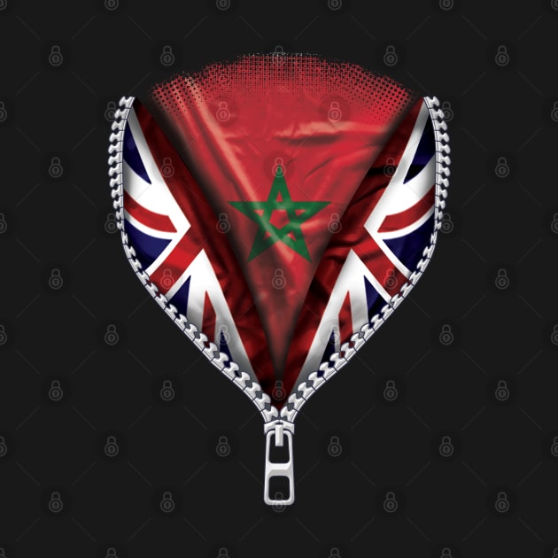 Moroccan Flag  Morocco Flag British Flag Ripped Open - Gift for Moroccan From Morocco by Country Flags