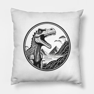 Dinosaur monochrome illustration Pillow