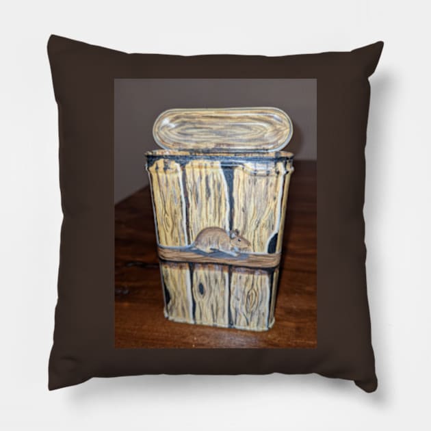 Mouse on a tobacco can Pillow by Matt Starr Fine Art