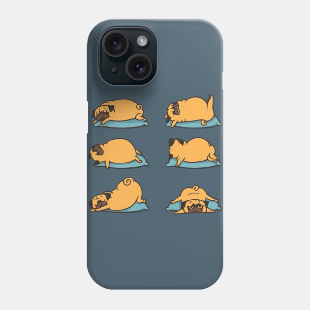 Pug Yoga for Better Sleep Phone Case by huebucket