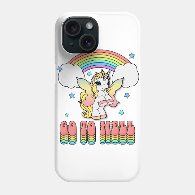 Rainbow Unicorn // Go To Hell Design Phone Case by DankFutura