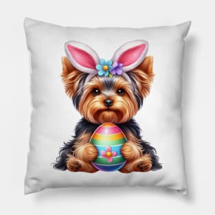 Easter Yorkshire Terrier Dog Pillow