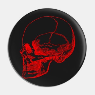 Side Skull - Stay Dead - red and pink Pin