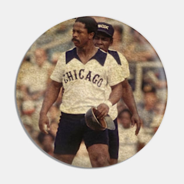 Ralph Garr Playing for The White Sox, 1976 Pin