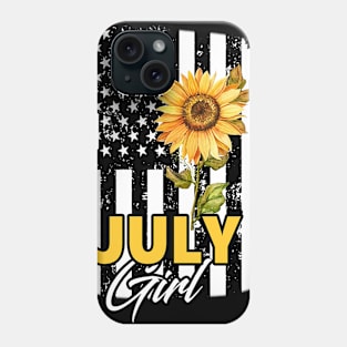 Flag Sunflower July Girl Phone Case