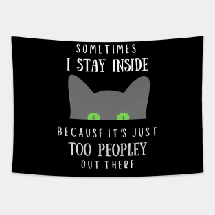 Funny Antisocial Cat Design Tapestry