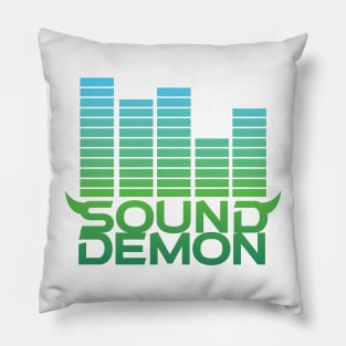 Sound Demon Cool Blue and Green Pillow