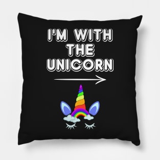 I'm With The Unicorn Birthday Party Pillow