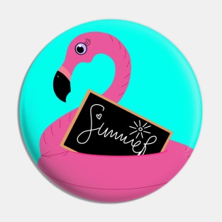 Flamingo Pool Floater Ring Summer Pin