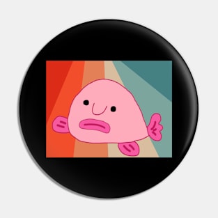 Vintage blobfish retro design underwater world Pin