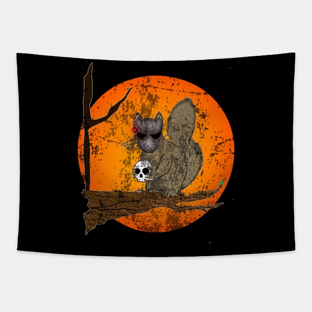 Sci-Fi Squirrel (distressed no text) Tapestry by lucafon18