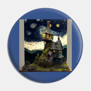 Starry Night Over The Burrow Pin