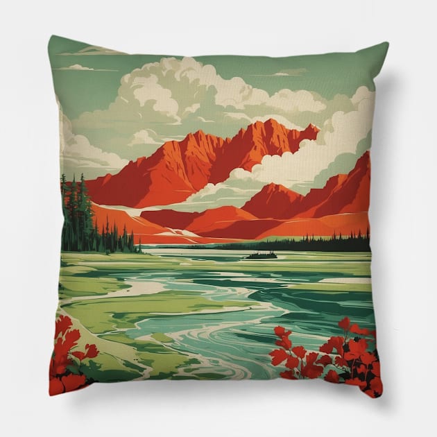 Manitoba Canada Vintage Poster Tourism 2 Pillow by TravelersGems