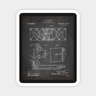 Wright Brothers Aircraft Patent - Aviation Art - Black Chalkboard Magnet