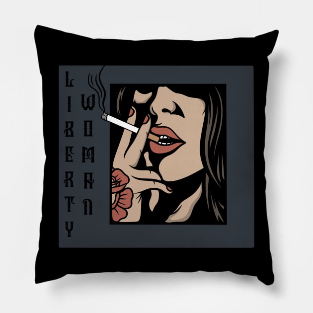 Cigarette girl Pillow by gggraphicdesignnn