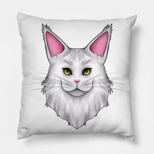 White Mainecoon Cat Pillow