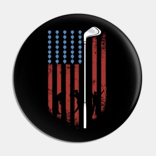 Golf American Flag Gift Golf Usa Lovers Gift Pin