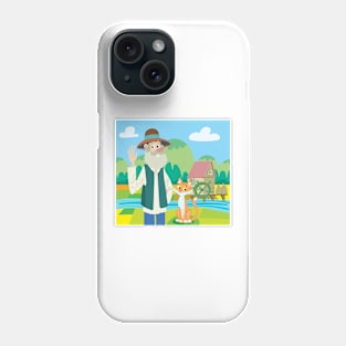 grandfather the miller and cat by the mill Phone Case