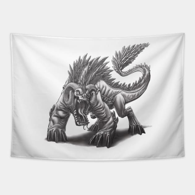 The Komodorian Flightless Slate Wyvern Tapestry by gregorytitus