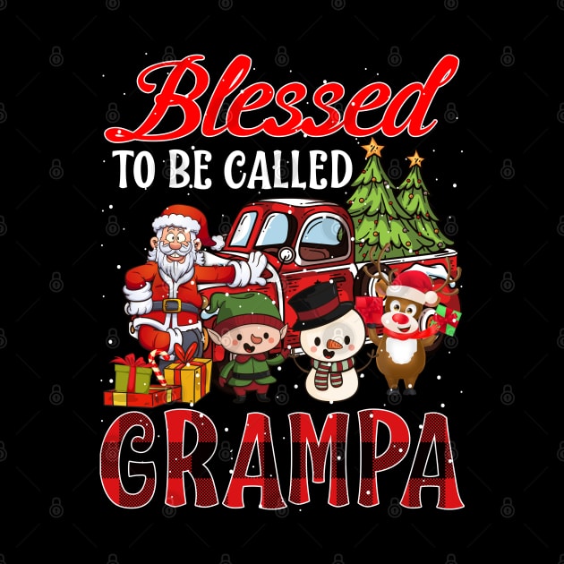 Blessed To Be Called Grampa Christmas Buffalo Plaid Truck by intelus