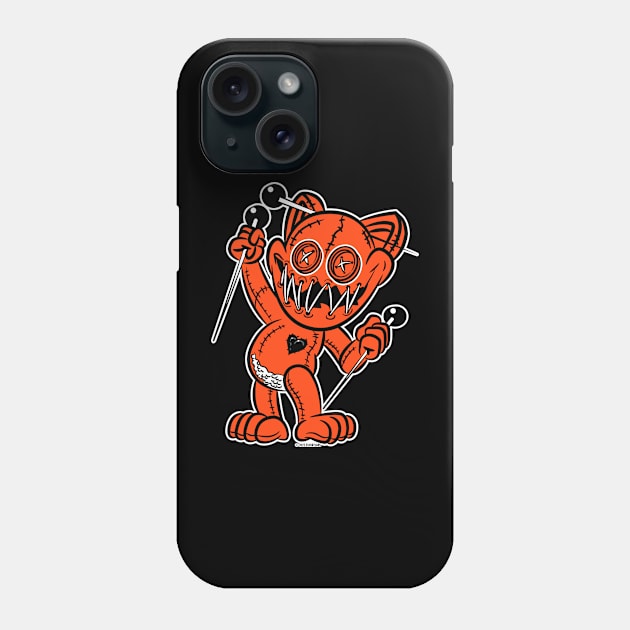 VooDoo Black Kitty Cat Doll Cincinati Colors Phone Case by eShirtLabs