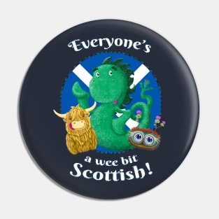 Scottish Highland Cow, Nessie, and Haggis T-shirt Pin