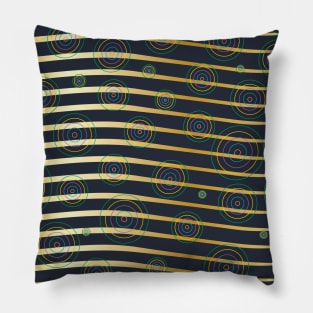 Golden Modern Abstract Geometric Deco Pillow