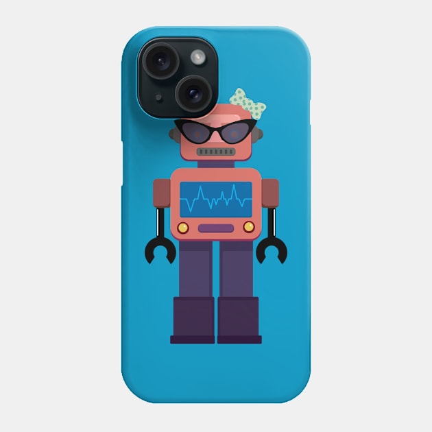 Funny Female Robot Phone Case by Hedgie Designs